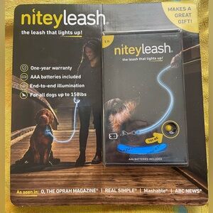 NiteyLeash LED Light Up  Pet Dog Leash Blue NIP
